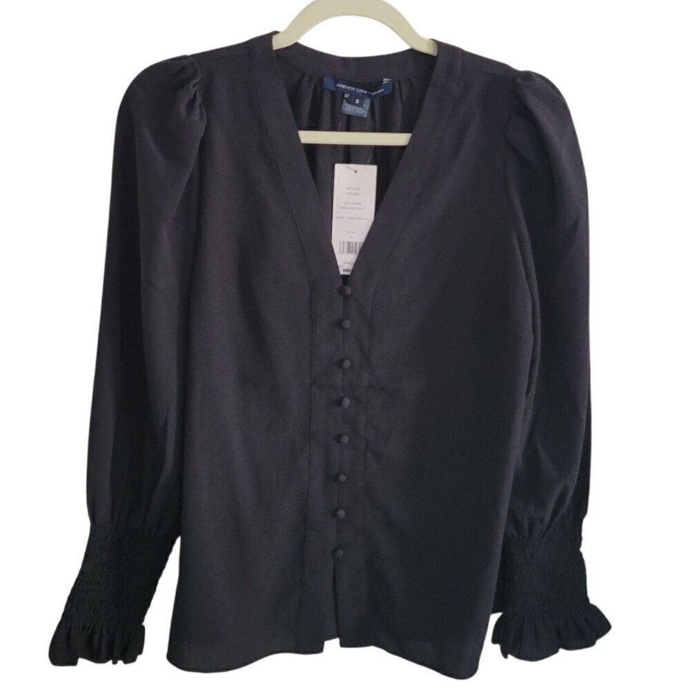 Nwt French Connection Black Blouse Top Women Size S